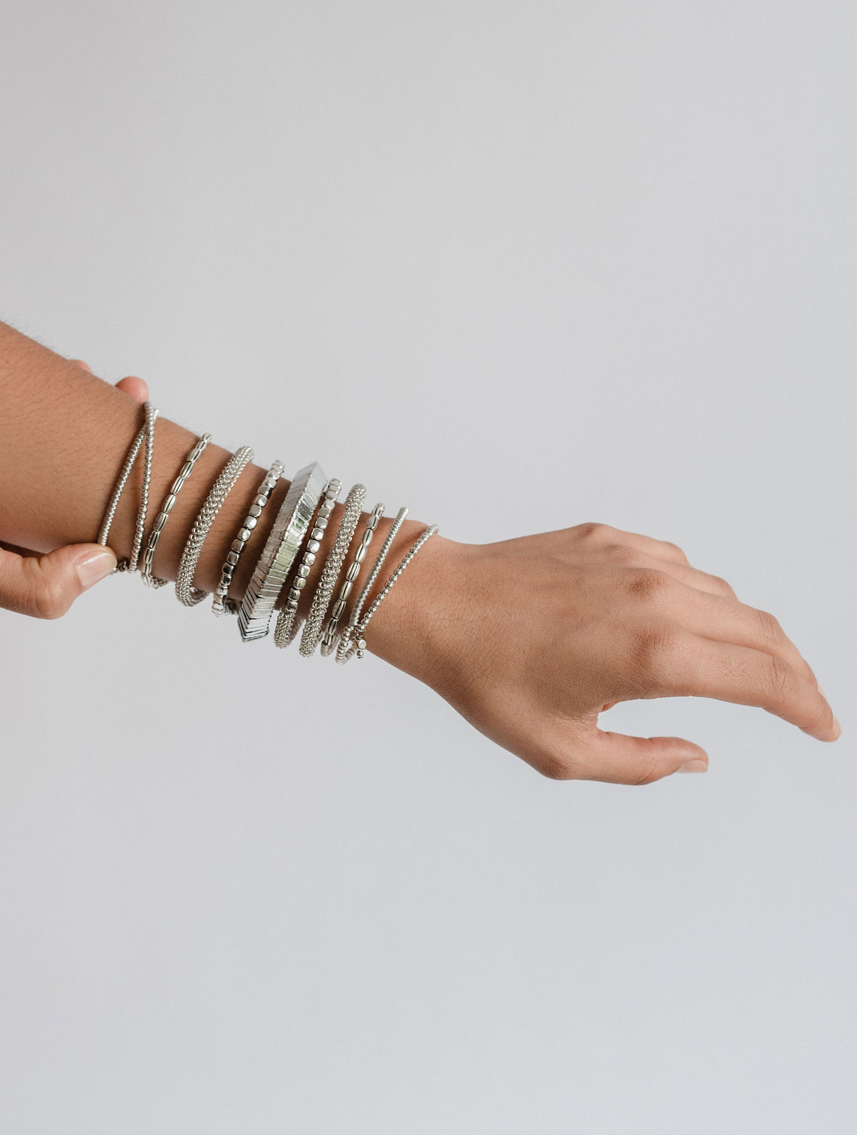 Set de Pulseras Espiral Plateadas D51