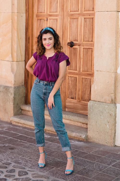 Blusa San Antonia Bugambilia Sin Manga
