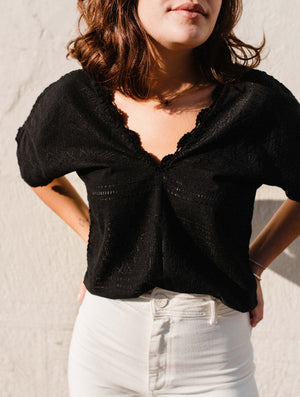 Mexicanartes Blusa Xaagá Negra