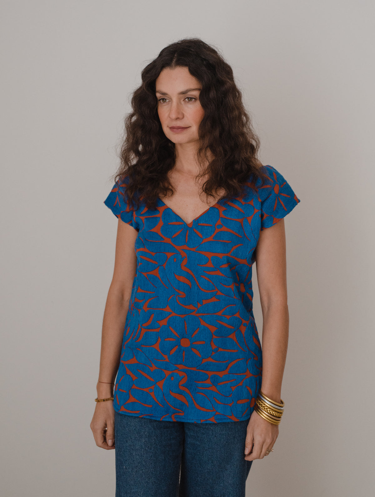 Blusa Jalapa V Chedron/Azul