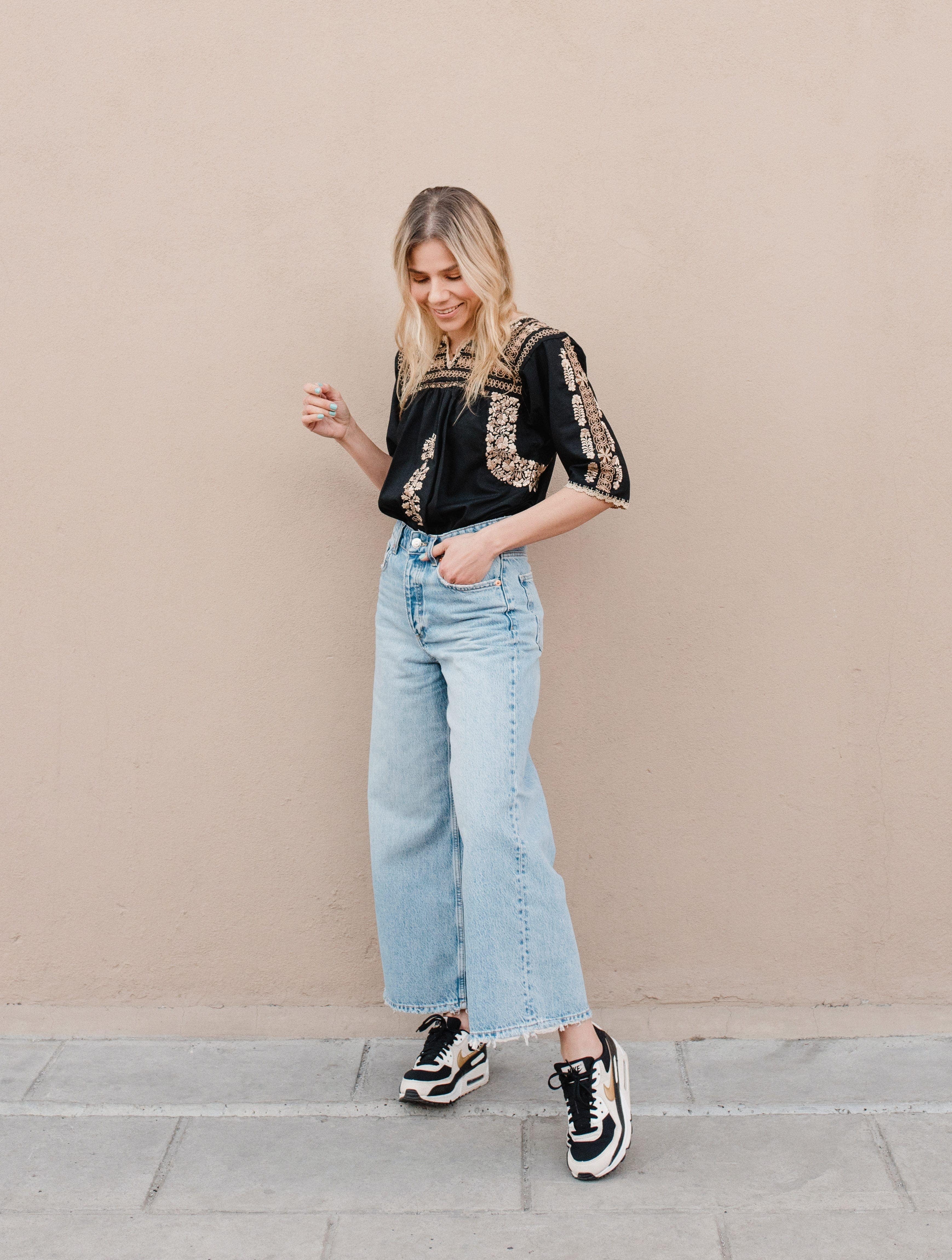 San Antonino Frayed Blouse Black/Gold