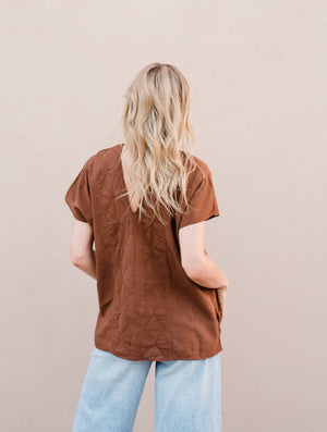 Mexicanartes Blusa Betaza Chocolate