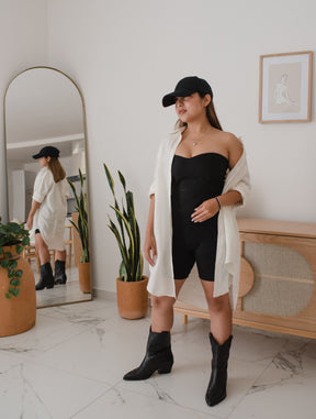 Vestido Camisero de Lino Marfil