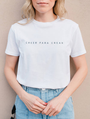Mexicanartes Camiseta Creer Para Crear Blanca