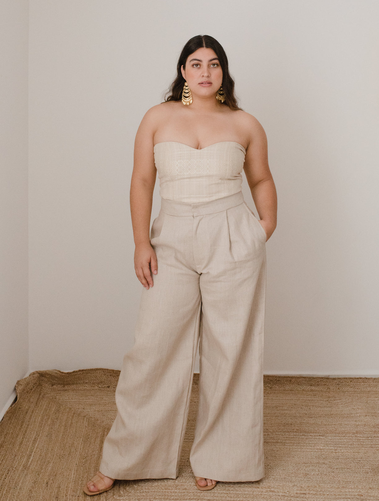 Mexicanartes Pantalón Paciencia de lino Marfil