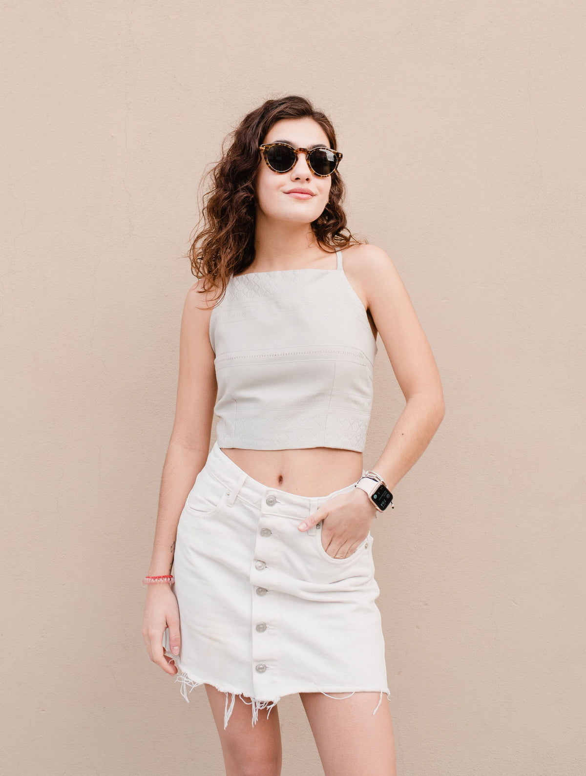 Crop Top Verano Gris Claro