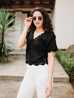 Mexicanartes Blusa Xaagá Negra
