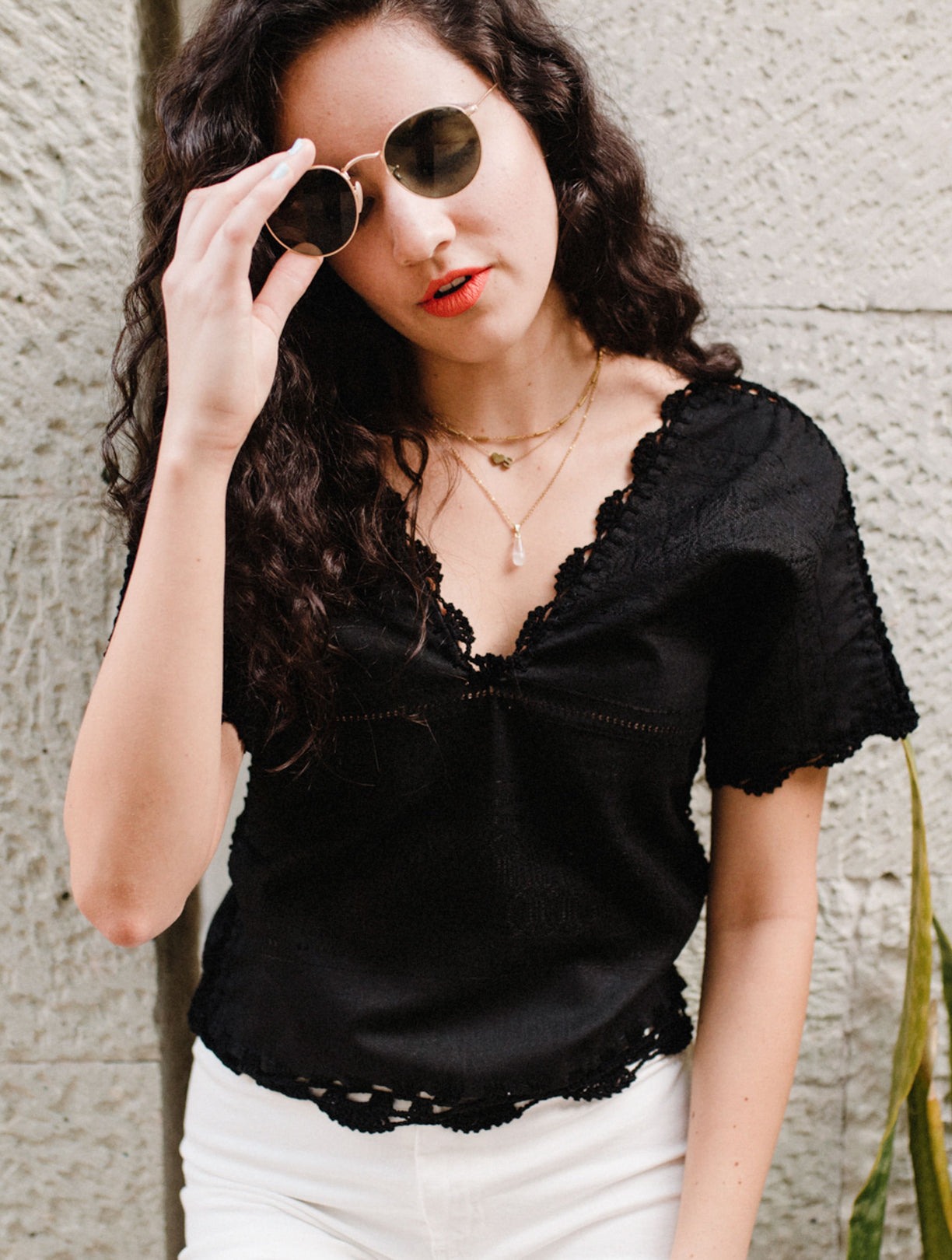 Mexicanartes Blusa Xaagá Negra