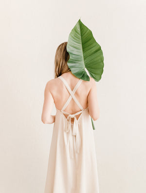 Mexicanartes Vestido Nayaa Hueso/Almendra